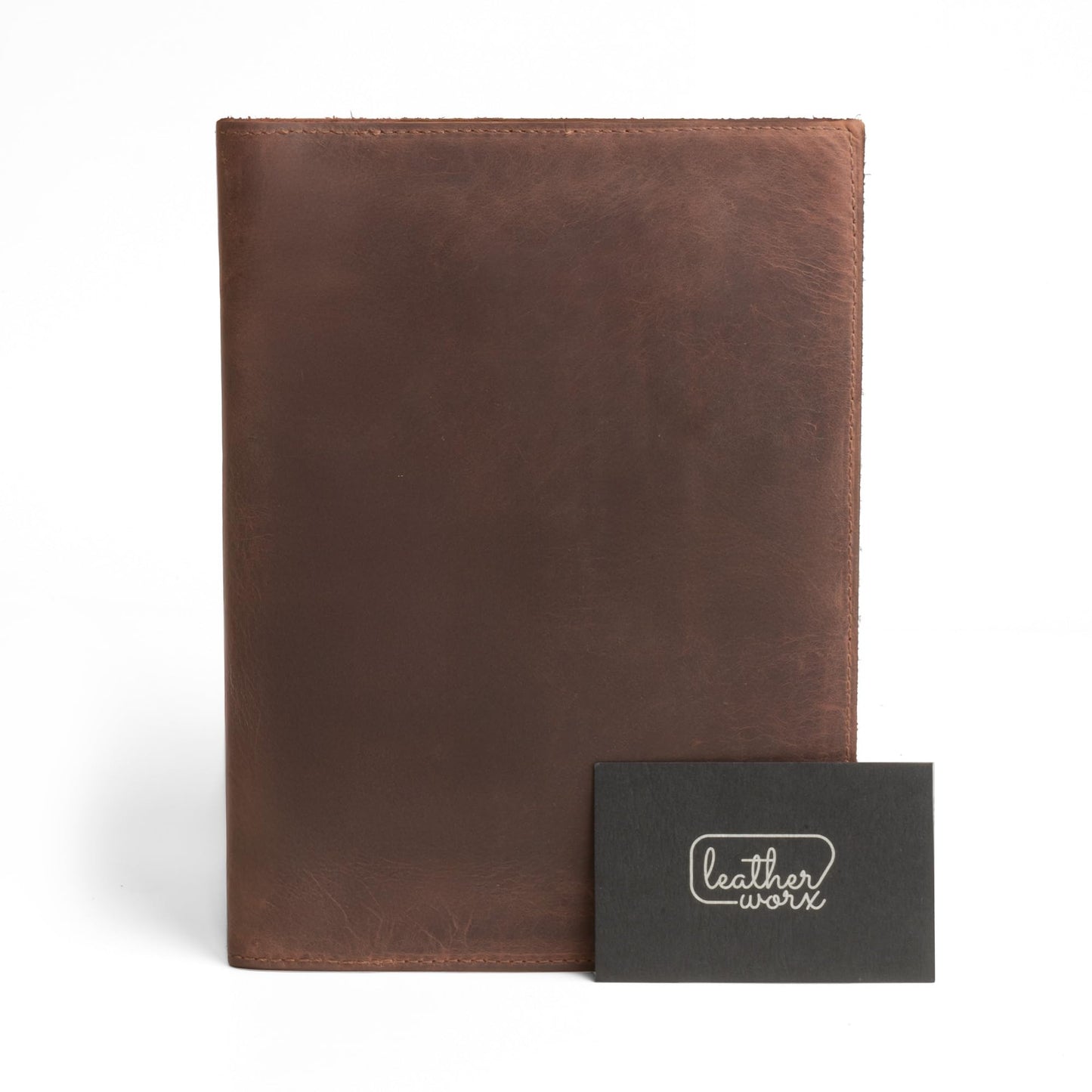 Leather Worx, Notepad Cover (5 x 8 In. Notepad Not Included) Sturdy, Durable Material Perfect for Storing Journal, Full Grain Leather, Handmade (Bourbon Brown)
