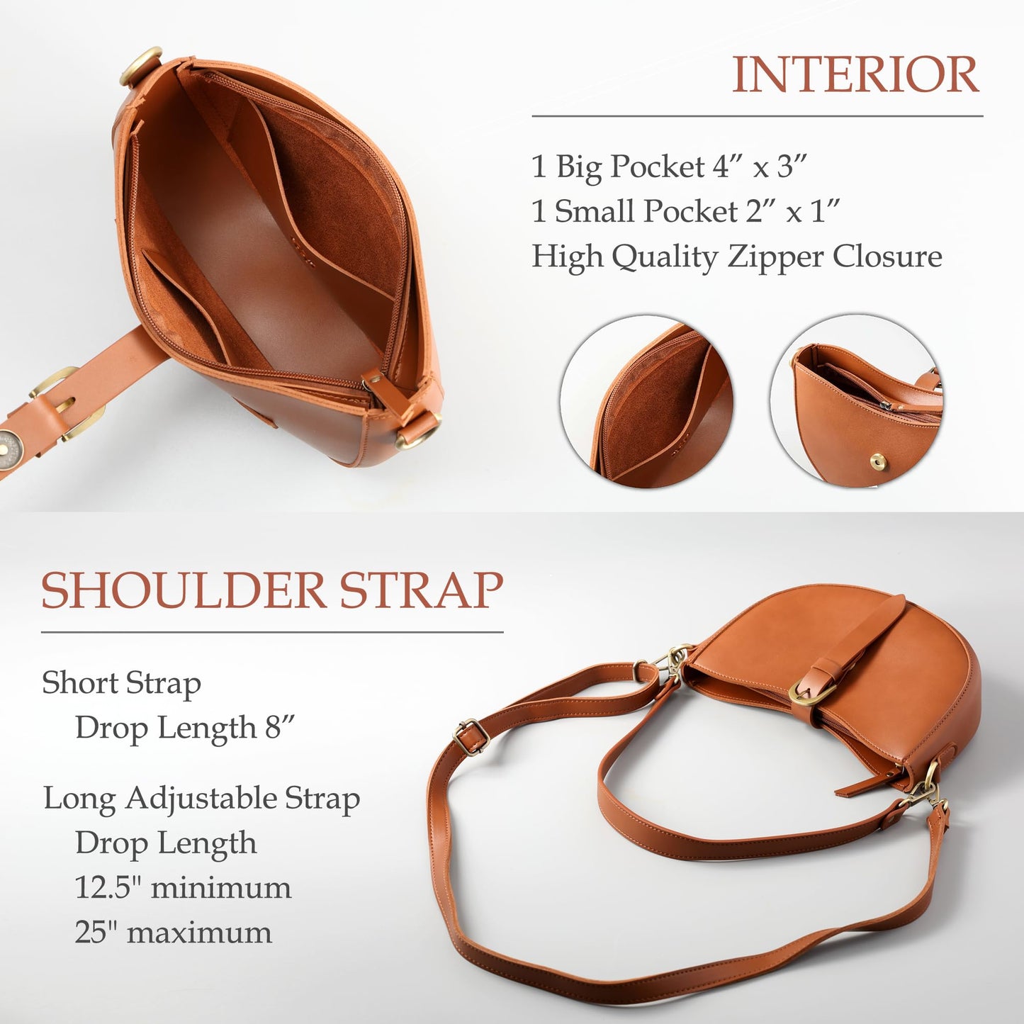 Vegan Leather Vintage Shoulder Bag For Women (Black)