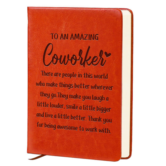 QDWXDEL Difference Maker Gift,A5 Hardcover Leather Journal for Women, Employee Appreciation Gifts Journal Notebook for Work,Social Worker Gifts (AMAZING Coworker)