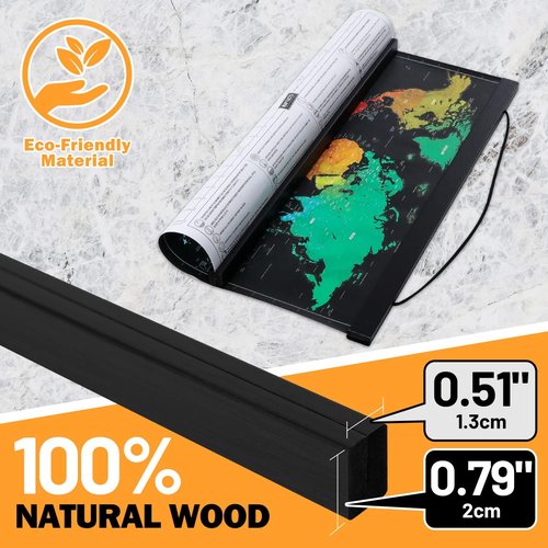 Benjia Magnetic Poster Hanger - 31" Wooden Frame for Canvas & Artwork | Easy Wall Display in Black