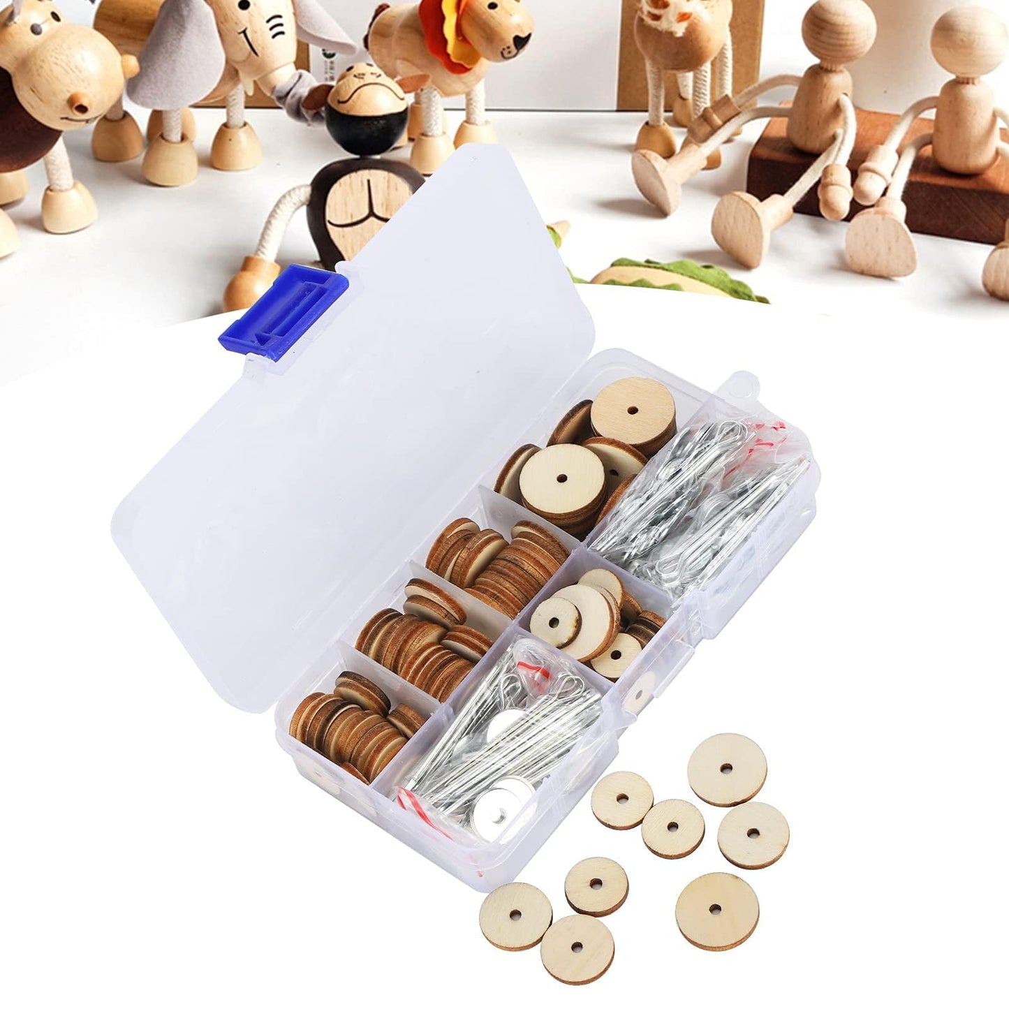KooingTech Doll Joints, Craft Joint Doll Making Supplies 50 Sets Doll Movable Joints with Storage Box, Toy Joints Compatible with Teddy Bear Craft Doll Joint 12 14 16 18 20MM