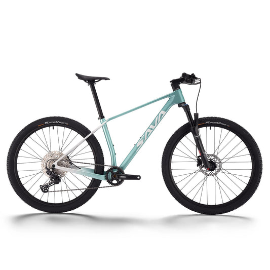 SAVADECK Carbon Fiber Mountain Bike with Shimano Deore M6100 12-Speed, MTB Bicycle with Hydraulic Disc Brakes(Green, 27.5 * 15)