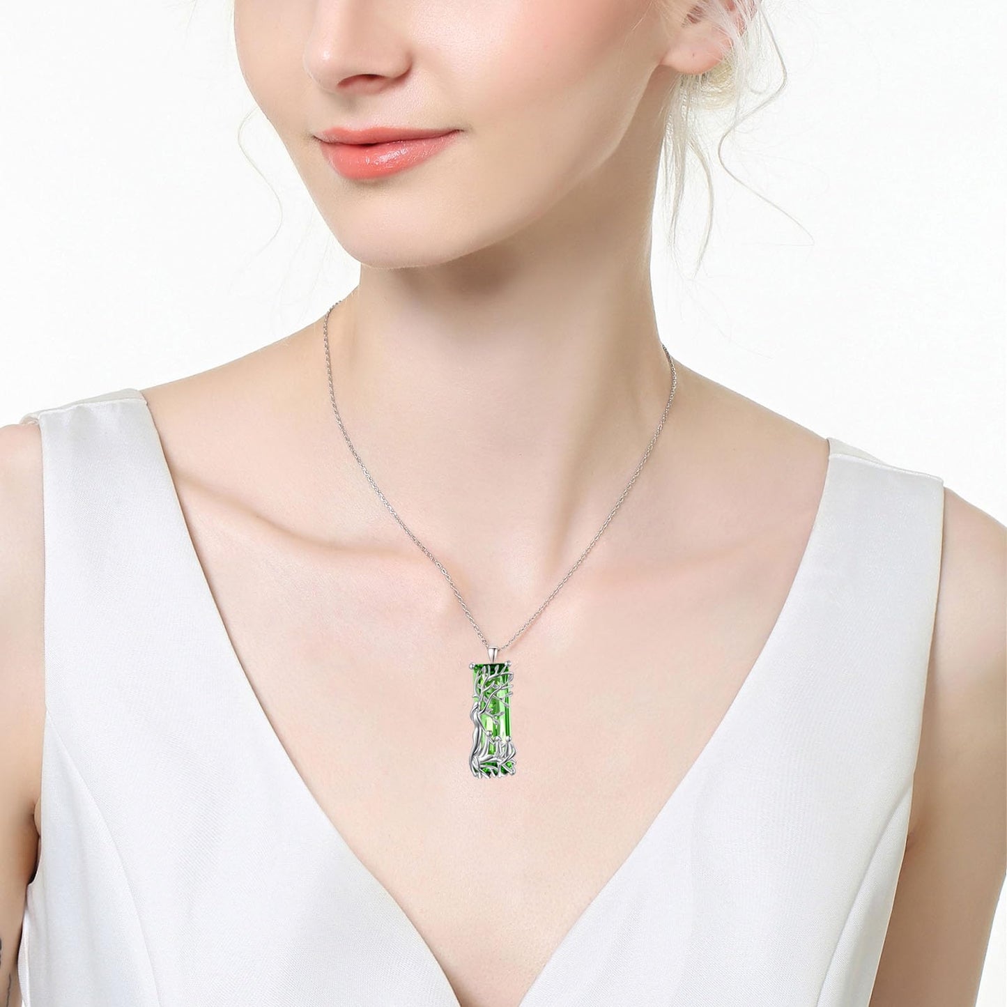 AENEAS Valentines Day Gifts for Women Her Tree of Life Necklaces for Women Sterling Silver Family Tree of Life Pendant Green Crystal Jewelry Christmas Gifts for Women Wife Grandma