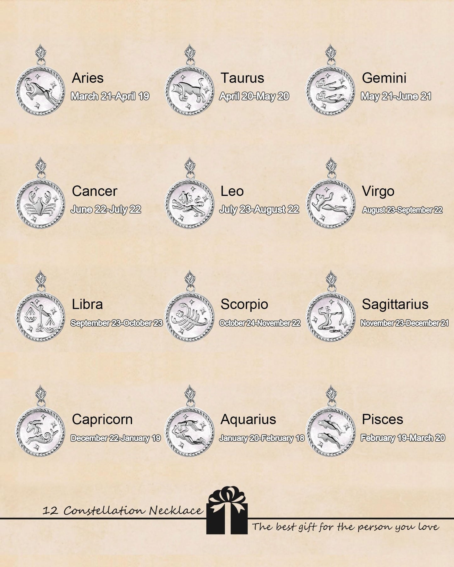 MJartoria Gold Layered Necklaces for Women Trendy Retro Coin Pendant Necklace Dainty Chunky Chain Choker Necklaces for Jewelry Birthday Gifts (Silver, Zodiac-Libra-3PCS Layered)