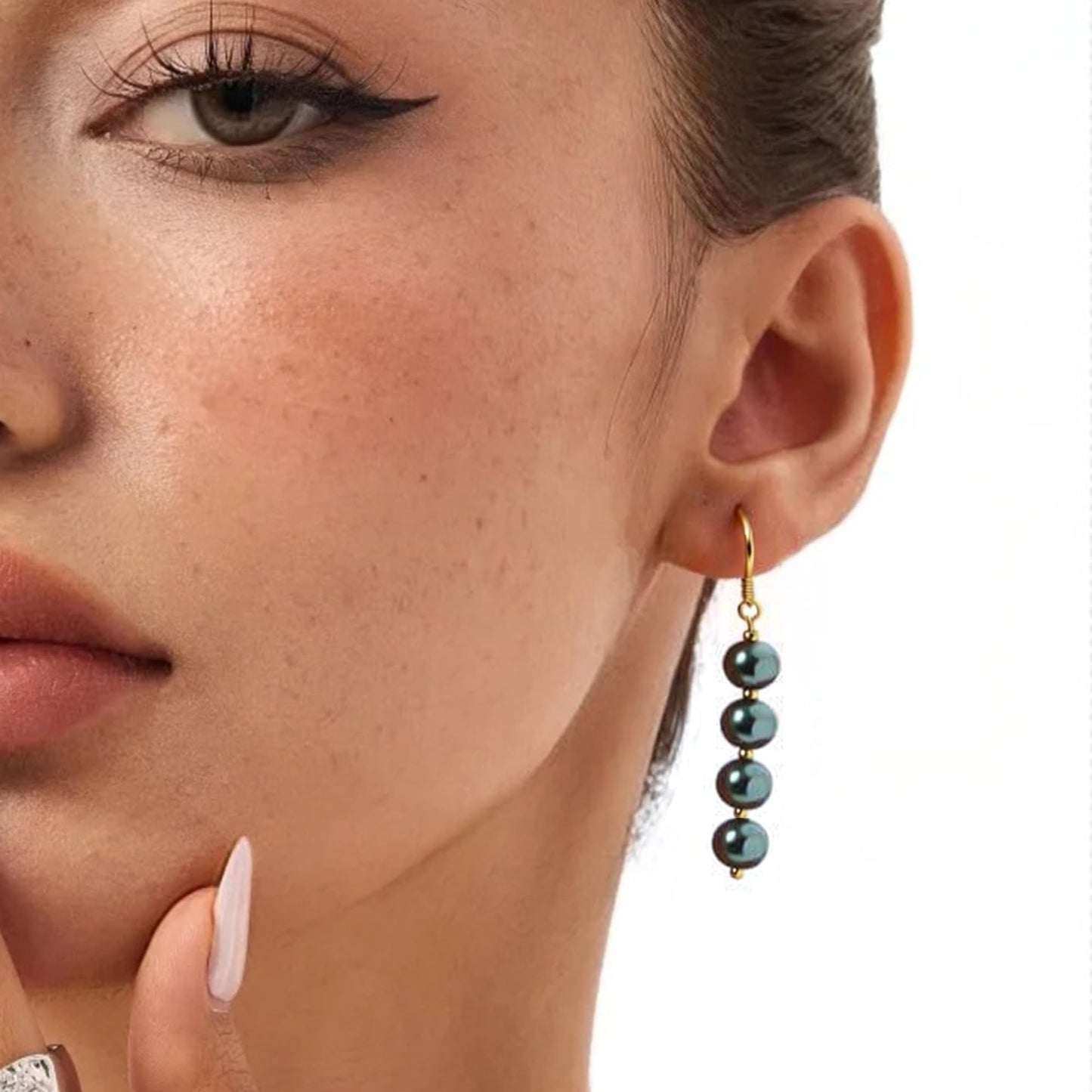 Handmade Tahitian Baroque Seawater Black Pearl Drop Earrings for Women , Black Pearls Dangle Earrings Hypoallergenic , Trendy Formal Jewelry Gifts for Wedding, Bridal & Special Occasion Valentines'day Mother's Day Back-to-school Gifts