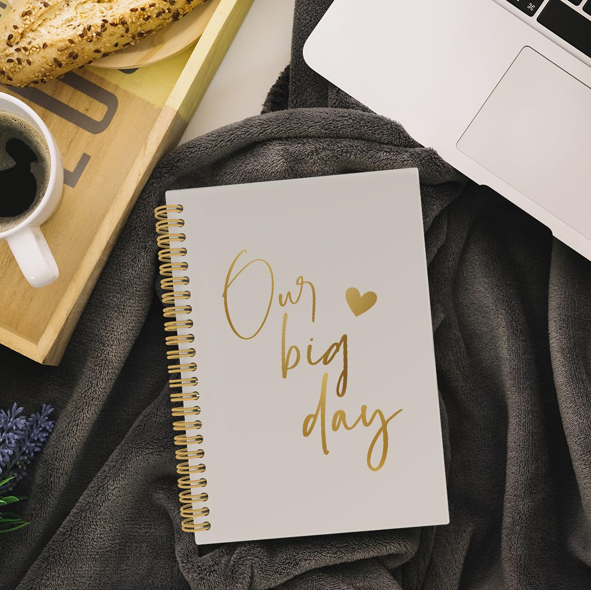 ANIANG Wedding Notebook, Wedding Journal, Wedding Engagement Gifts 5.5"x8.3" 164pages Lined Notebooks College Ruled, Wedding Planner Book and Organizer, Our Big Day Notebook for Wedding Reception