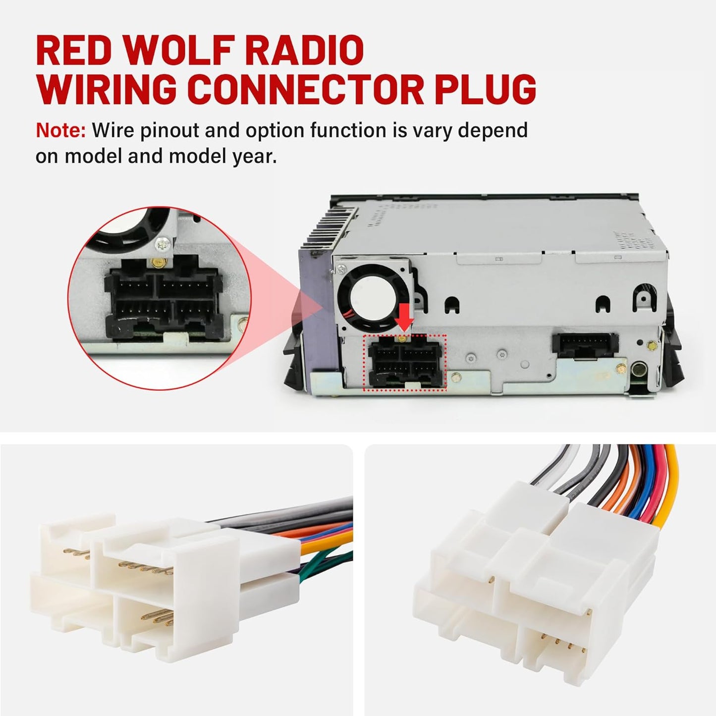 1999-2002 RED WOLF Car Radio Wiring Harness W/Wire Connector for GMC Chevy Chevrolet Sierra Suburban to Install