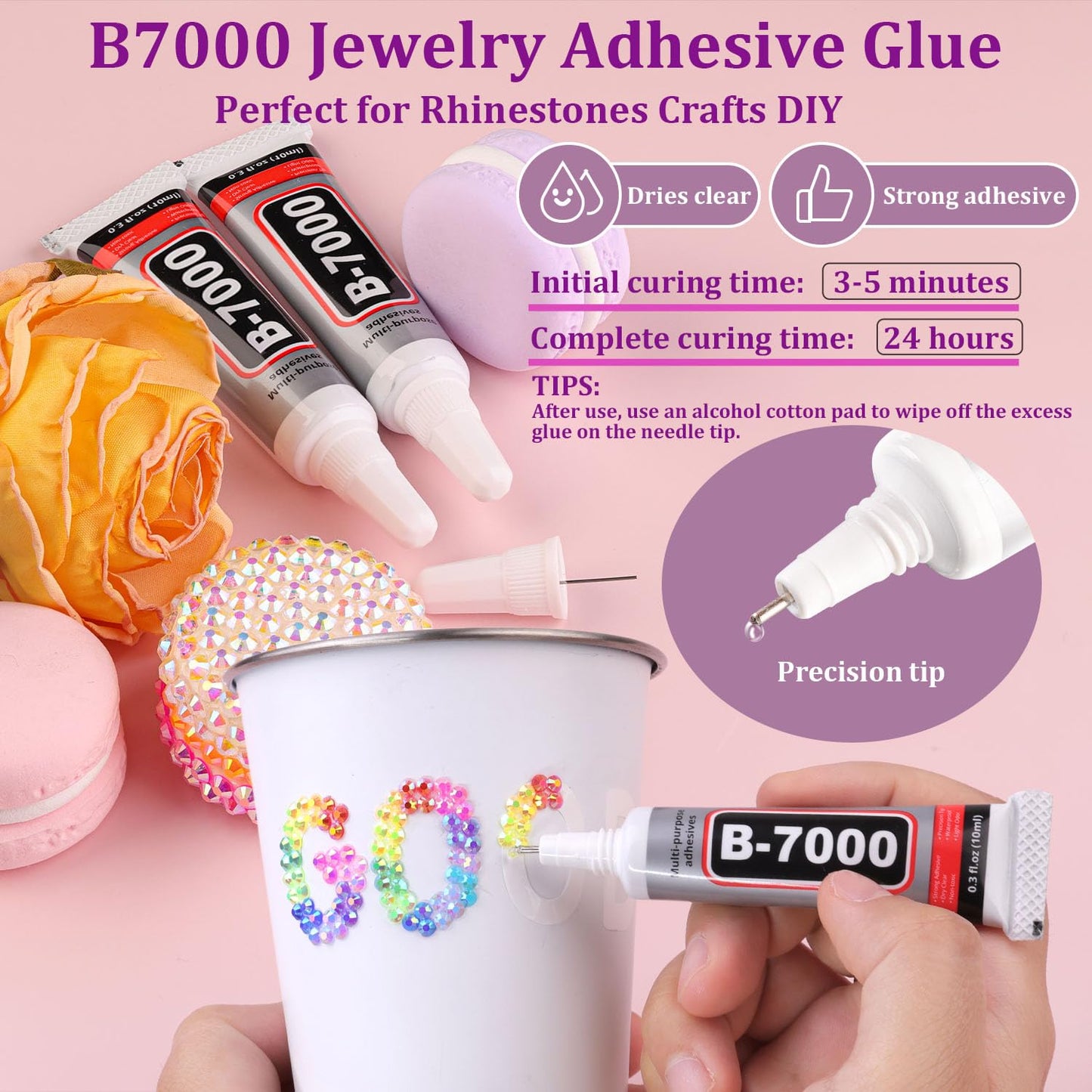 9000Pcs Resin Jelly Rhinestones with Tweezers for Crafting, Mixed-Color 5mm Flatback Gems, Bedazzling Crystal with 3Pcs 10ml B7000 Jewelry Glue for DIY Crafts Clothing Tumblers Shoes Nail Art
