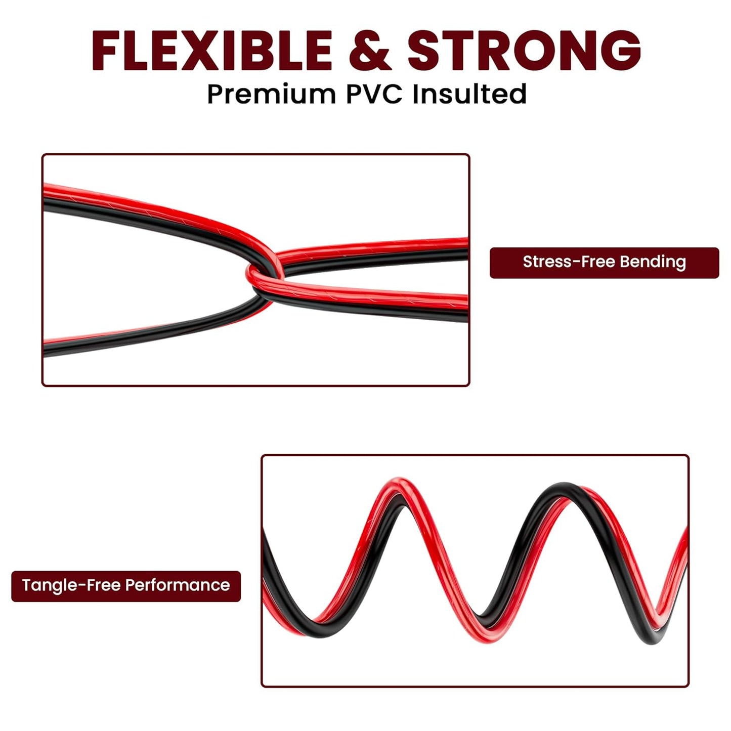 Mygatti 16/2 35FT, 16 2 Gauge Speaker Wire AWG Conductors OFC Pure Copper Electrical Red Black Cable for Car Speakers