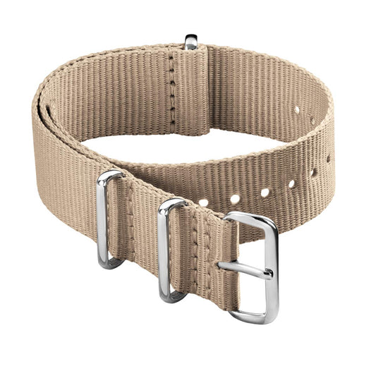 Archer Watch Straps - Classic Military Style Nylon Watch Bands (Khaki, 22mm)