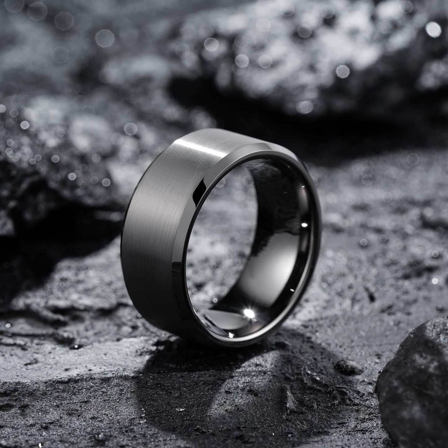 King Will 10mm Tungsten Wedding Band for Men - Gunmetal, Comfort Fit, Size 11