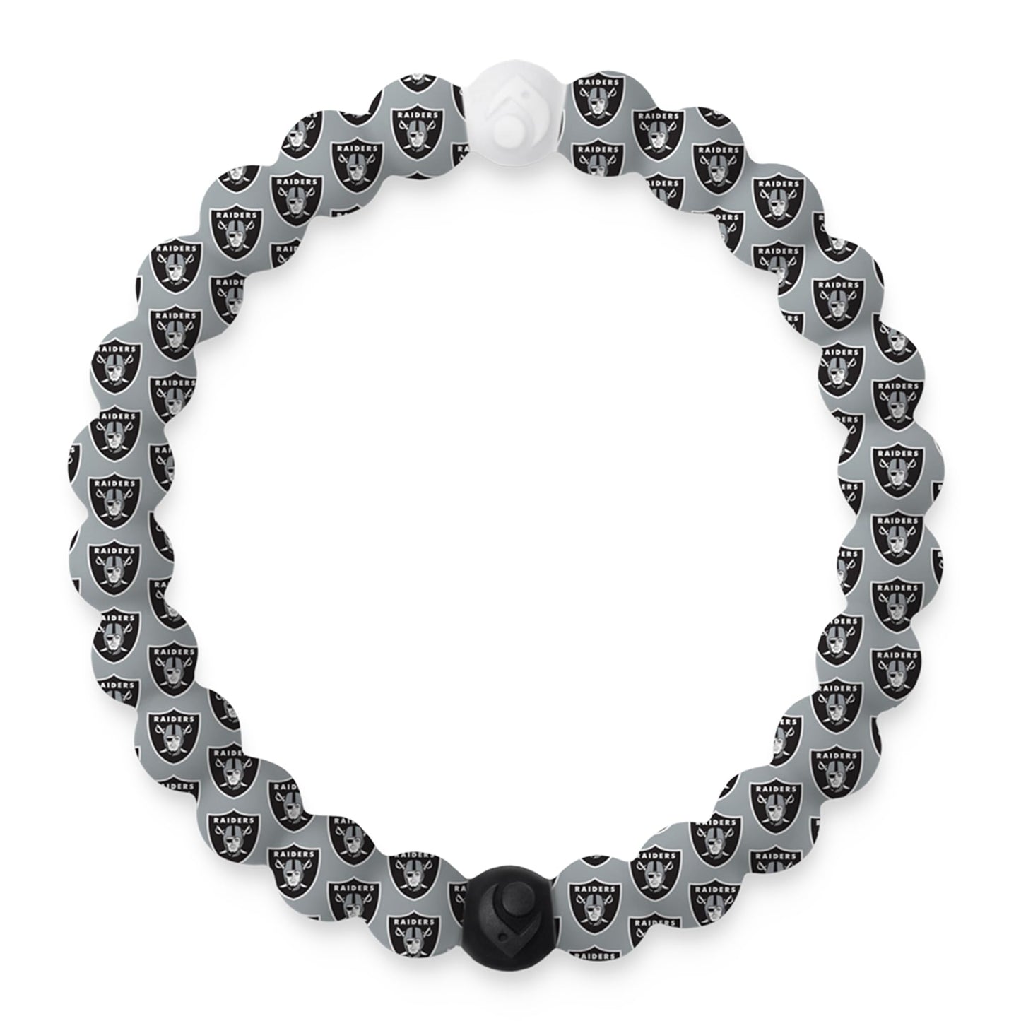 Lokai Silicone Beaded Bracelet for Men & Women, NFL Football Collection - Las Vegas Raiders, Medium - Silicone Jewelry Fashion Bracelet Slides-On for Comfortable Fit