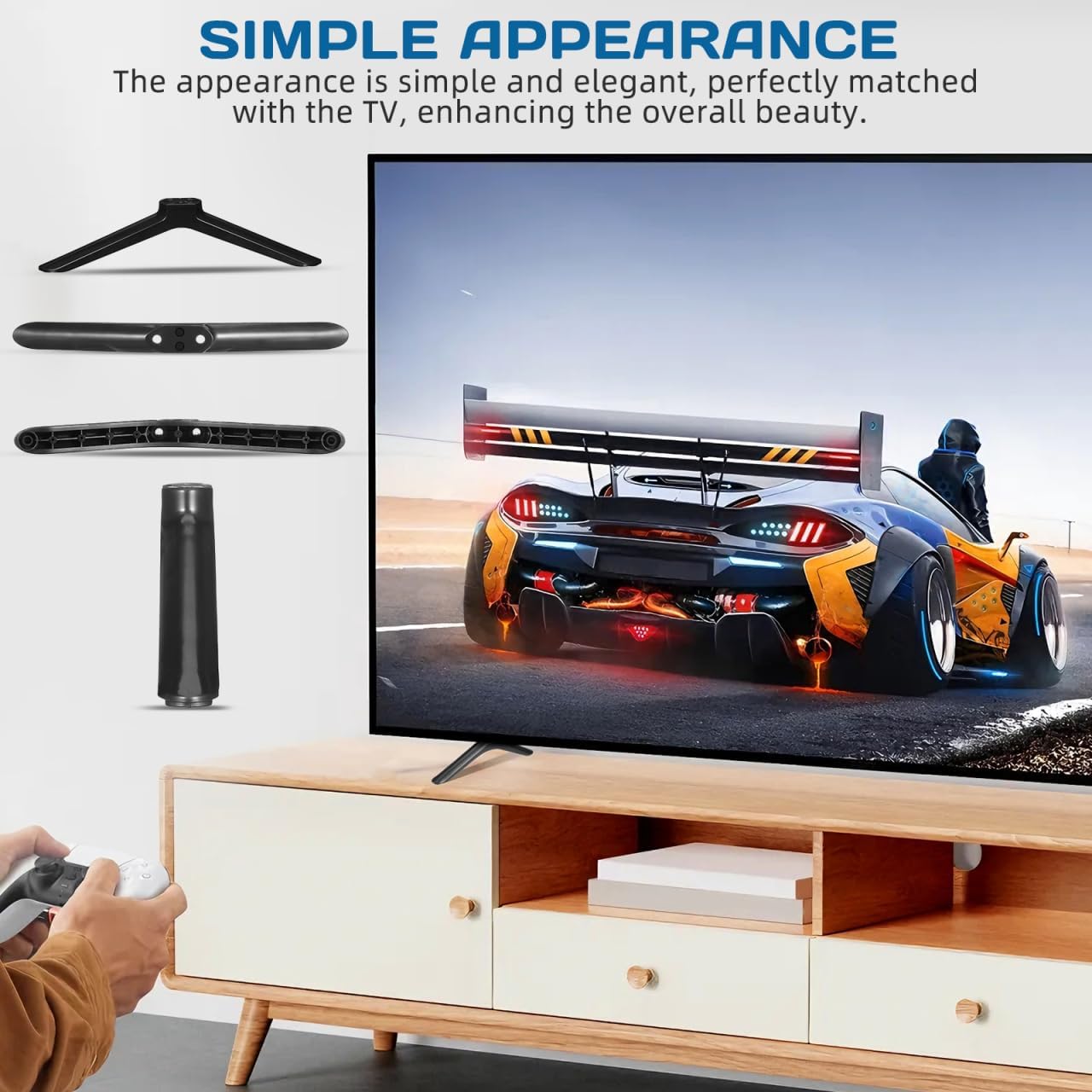 Mipcase 40 Inch Universal Tv Stand Legs Replacement Base for Flat Screen Tvs up to with Screws Stable Mount for Living