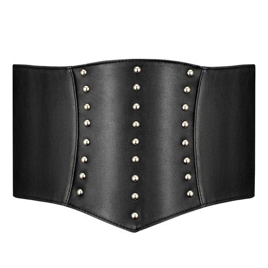YooAi Corset Belt Women Renaissance Steampunk Elastic Corset Belt for Halloween Costume Pirate Accessories for Dresses Black S 70cm