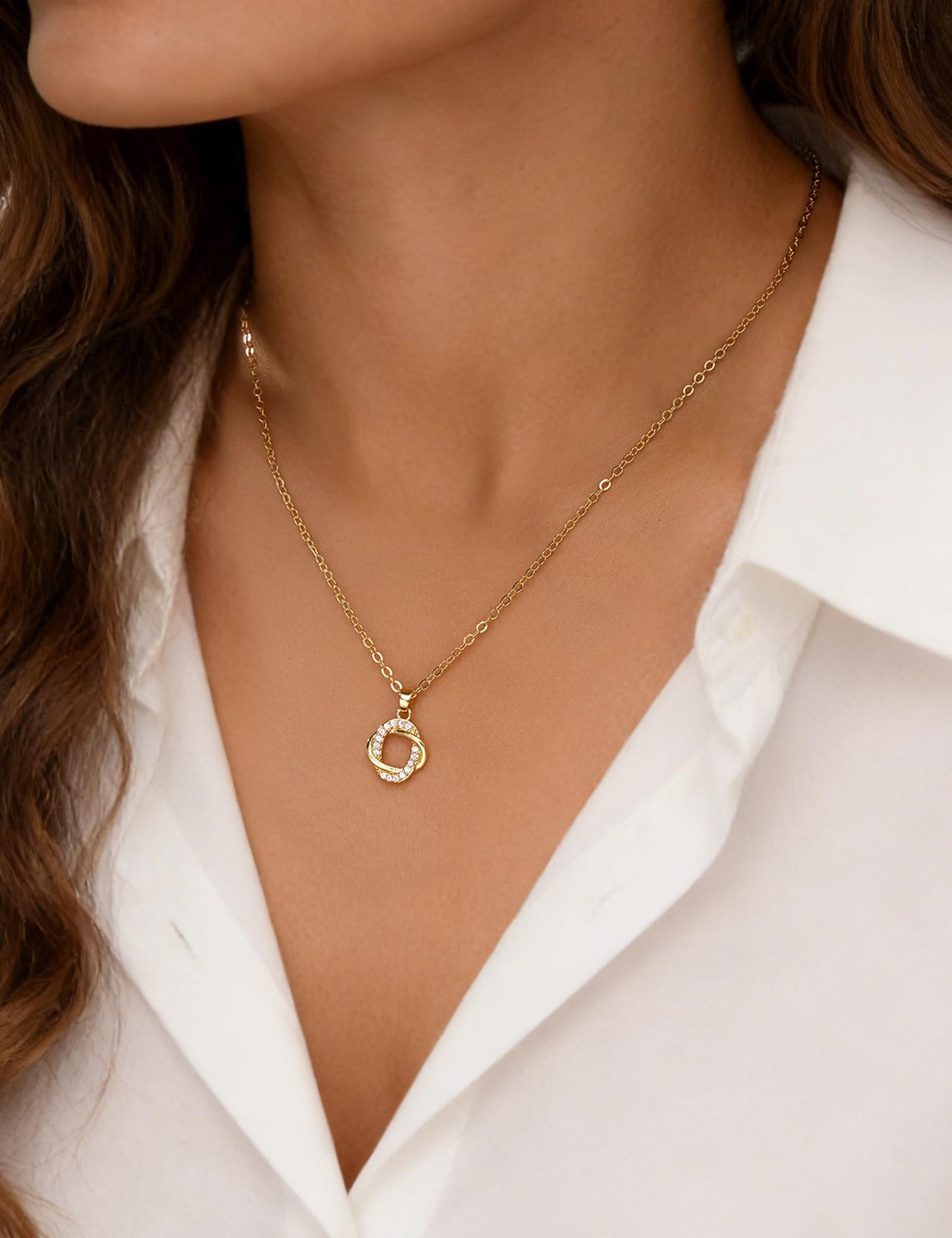 ÌF ME Layered Gold Necklaces for Women, 14K Gold Plated Cubic Zirconia Snake Choker Necklace, Dainty Paperclip Pendant Chain Necklaces Stack Jewelry Set Gifts
