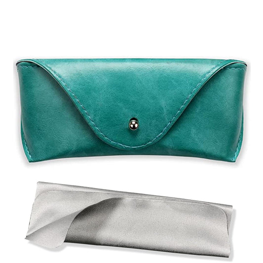 LogHog Portable Leather Glasses Case,Durable Soft Sunglasses Pouch Slim Case for Women Men Horizontal Eyeglass Case