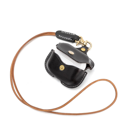 Vintage Leather Case for Airpods pro 3 with Lanyard Prevent Loss, Compatible with AirPods Pro 3 Leather Case Cover Support Wireless Charging,Portable Leather AirPods Pro 3 case Protective (Black)