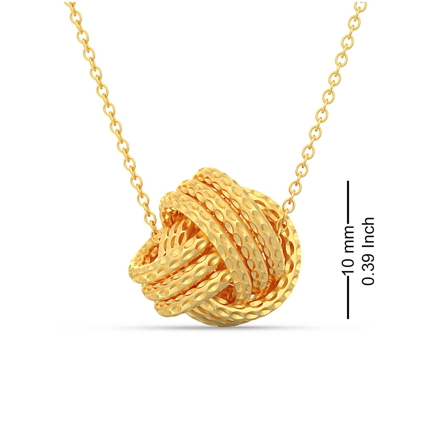 LeCalla 925 Sterling Silver Yellow Gold-Plated Diamond-Cut Love Knot Pendant Necklace for Women Teen