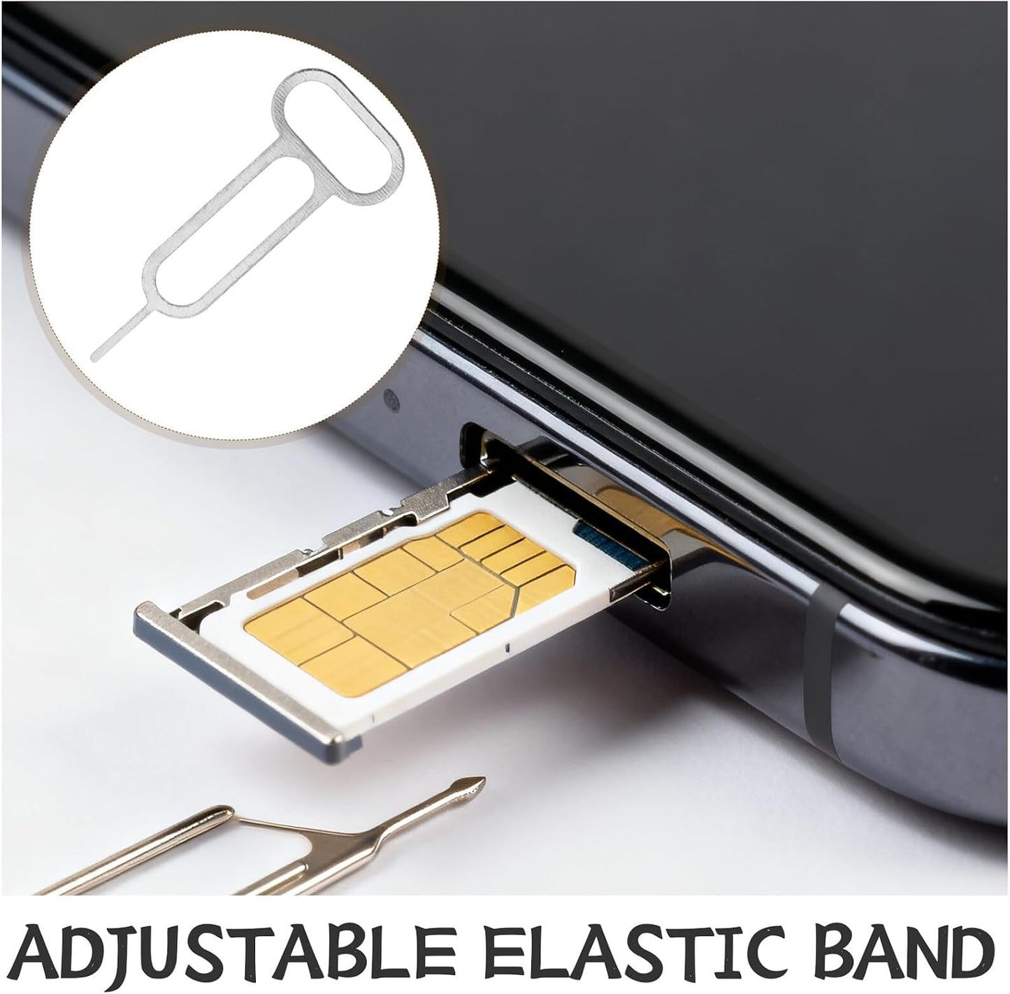 300pcs Sim Card Removal Pin Kit with Keychain Mobile Phone Card Ejector Tool Compatible for Smartphones and Tablets