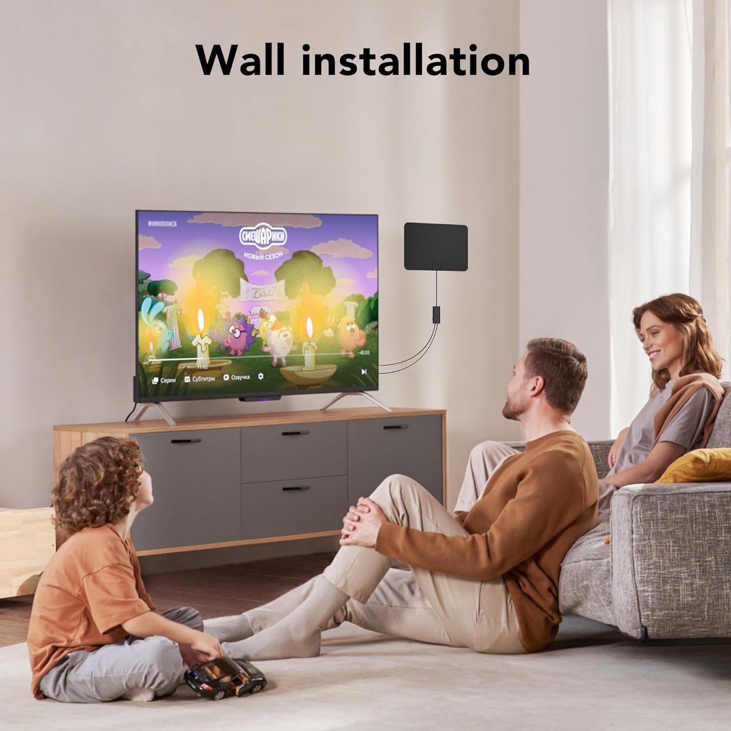 AIRLEGANT 4K 1080p 16ft TV Antenna Indoor - Long Range for Local Channels - HDTV Antenna Supports & Smart TV