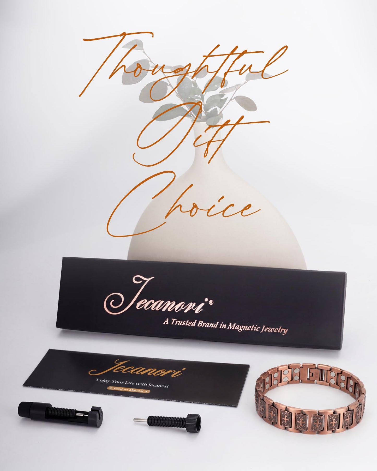 Jecanori Pure Copper Bracelet for Men, Magnetic Cross Bracelets for Men with 3500 Gauss Magnets, Mens Pure Copper Bracelet