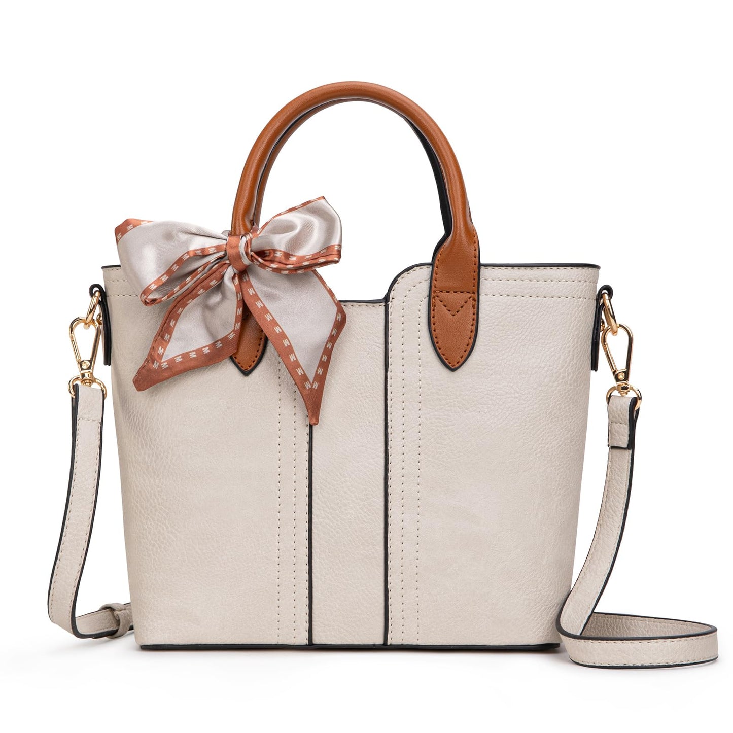 Montana West Small Tote Bags for Women Small Crossbody Purse Cute Satchel Handbag with Detachable Strap Tan MWC-585TN