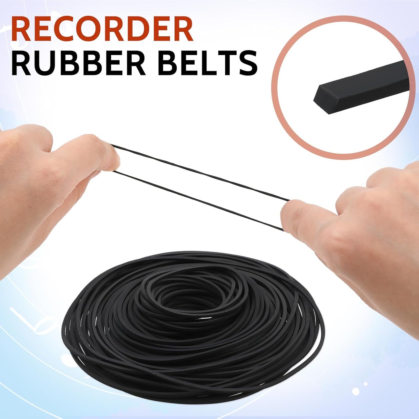 Sliverdew 100 Cassette Cassette 40-135 mm Cassette 1mm Pcs Recorder Rubber Belts Recorder Repair Maintenance Mix Flat