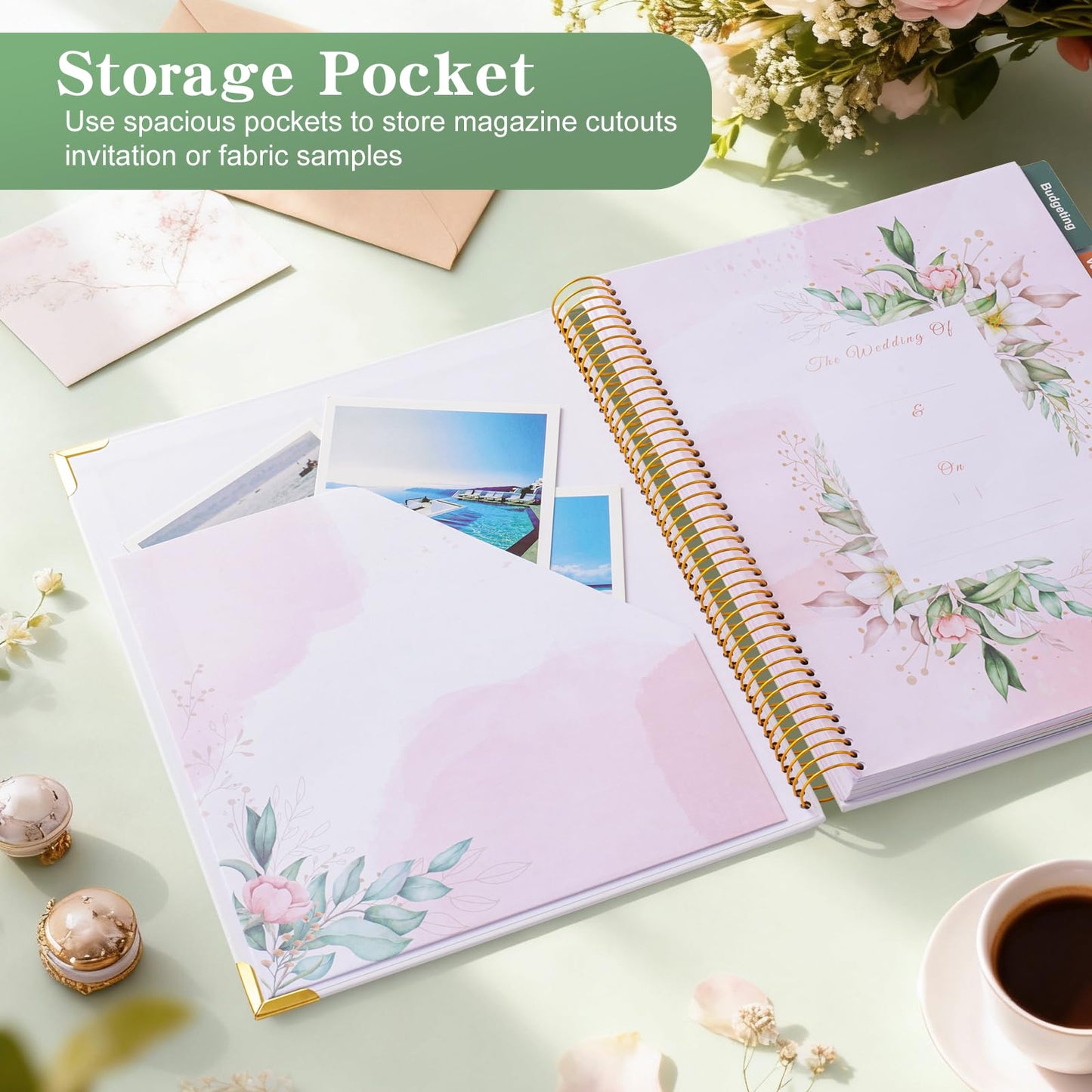 VinTS 176 Pages Wedding Planner,Wedding Planner Book and Organizer,9" x 11" Hardcover Engagement Wedding Planner Gift for Couples,Brides