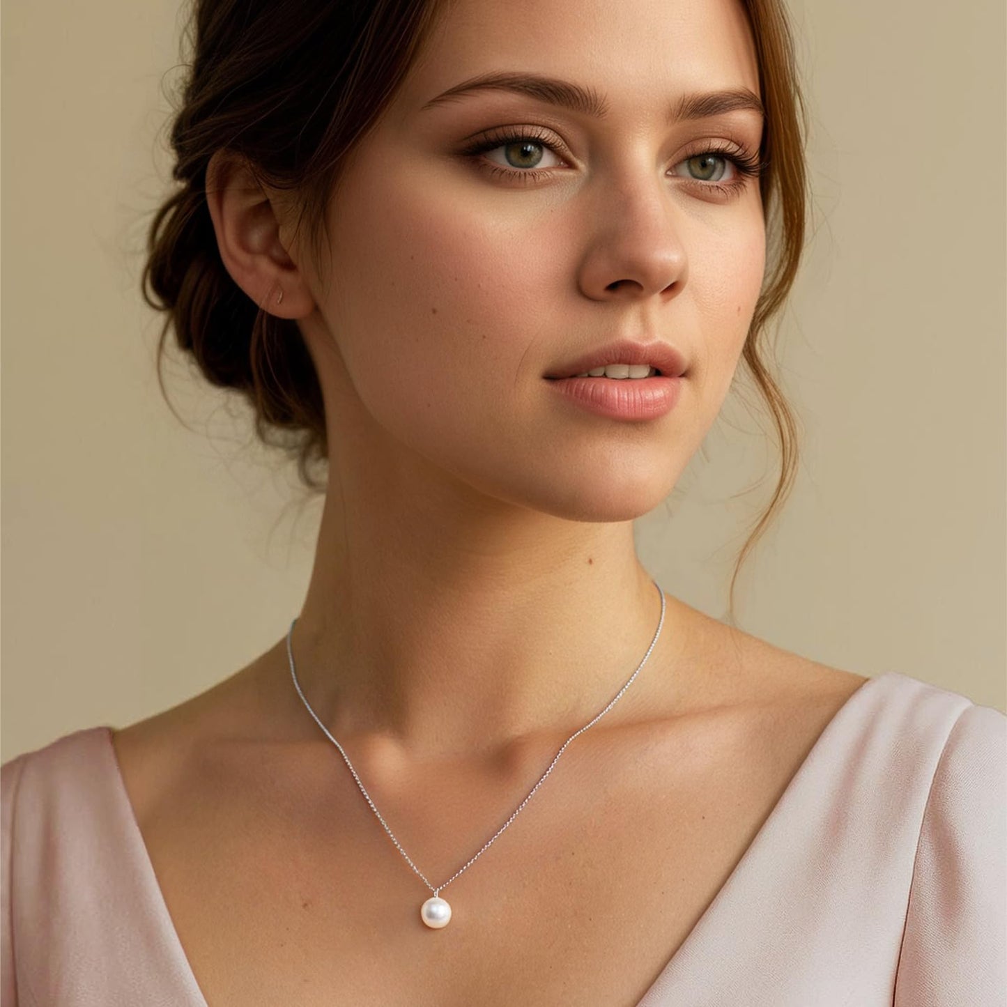 SUNFEEL 925 Sterling Silver Pearl Necklaces for women 12MM Single Pearl Pendant Necklace Gifts for Her Mom Wife Girlfriend Engagement Wedding Birdal Christmas Trendy Jewelry