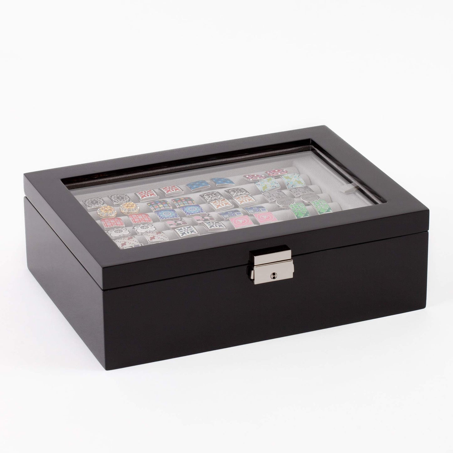 Black Double Layer Jewelry Cufflinks Storage Presentation Box / Case by Cuff-Daddy