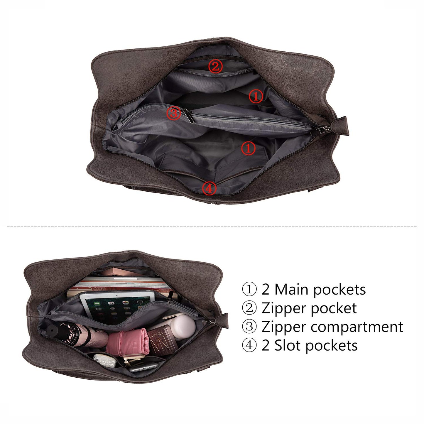 Tote Bag for Women PU Leather Shoulder Bags Fashion Hobo Bags Large Purse and Handbags with Adjustable Shoulder Strap