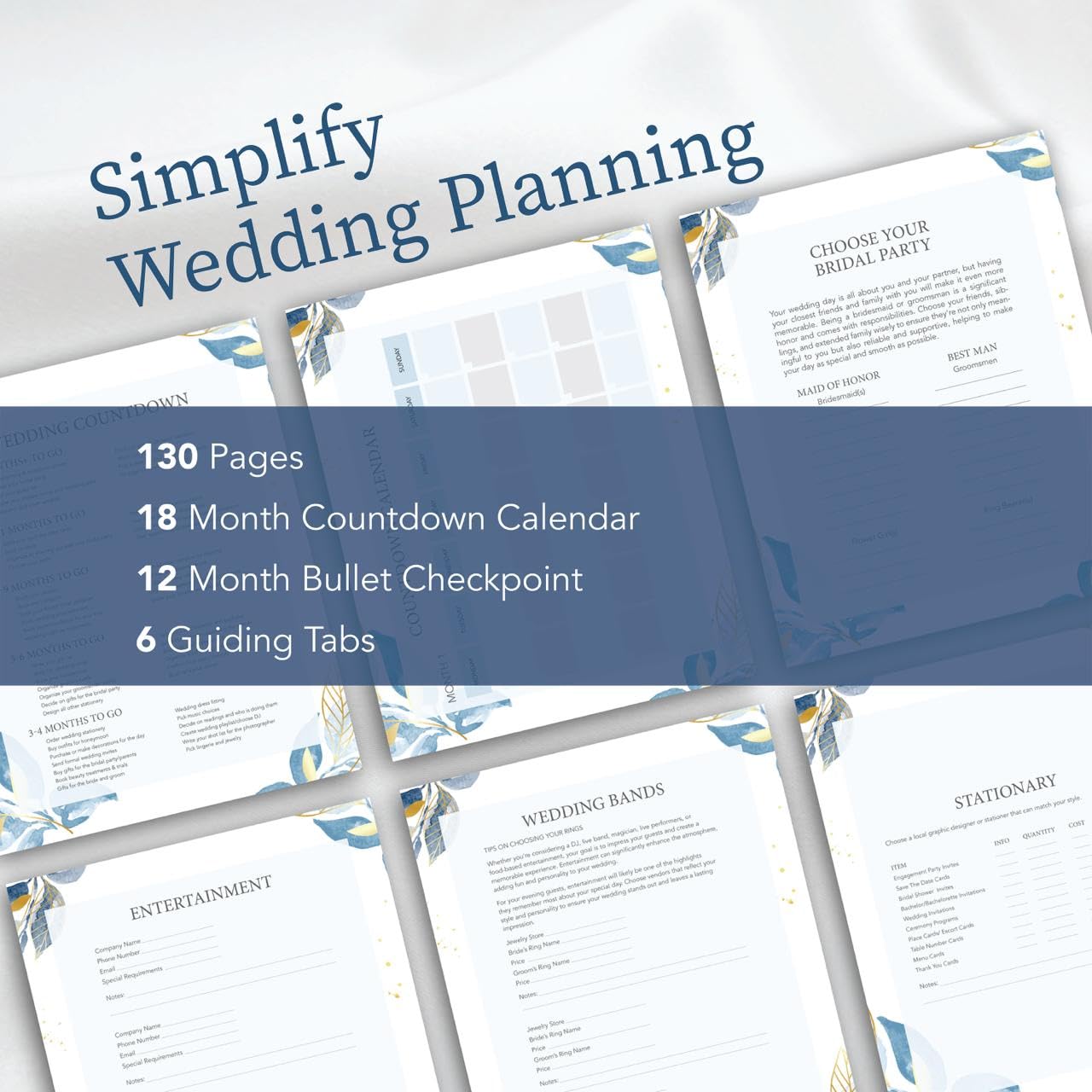 NATHMC STORE Wedding Planner Book and Organizer, Bridal Planner Includes Countdown Calendar, Beautiful Pen, Wedding Planning Book, Budget Planner, Wedding Timeline, Vendor Contacts.