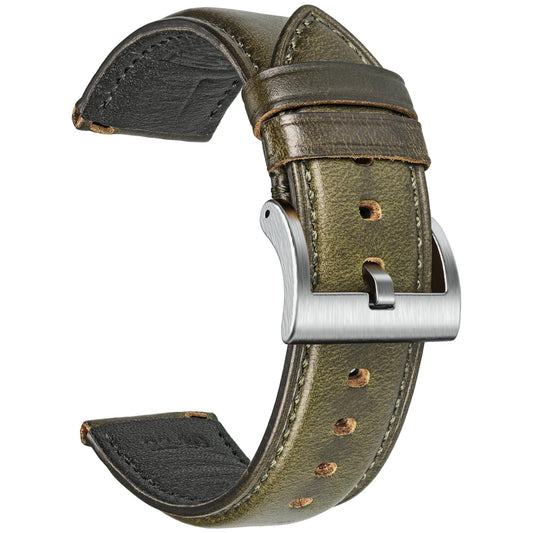 torbollo 20mm Watch Bands for Men, Mens' Horween Leather Watch Strap, Quick Release Handmade Vintage Watch Replacement