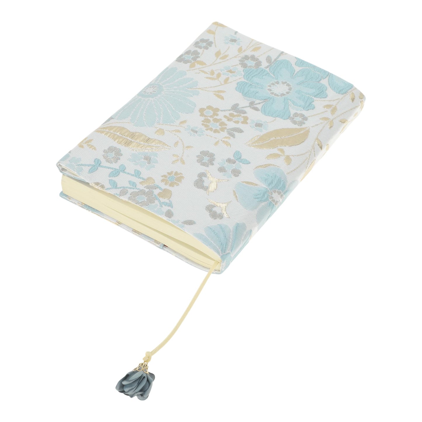 ChronaDayli Book Cover,Adjustable Fabric Fit A5 Books(5.8"x8.3"),with Built-in Bookmark, Delicate Pattern,for Daily Reading Travel Blue&Sunflower