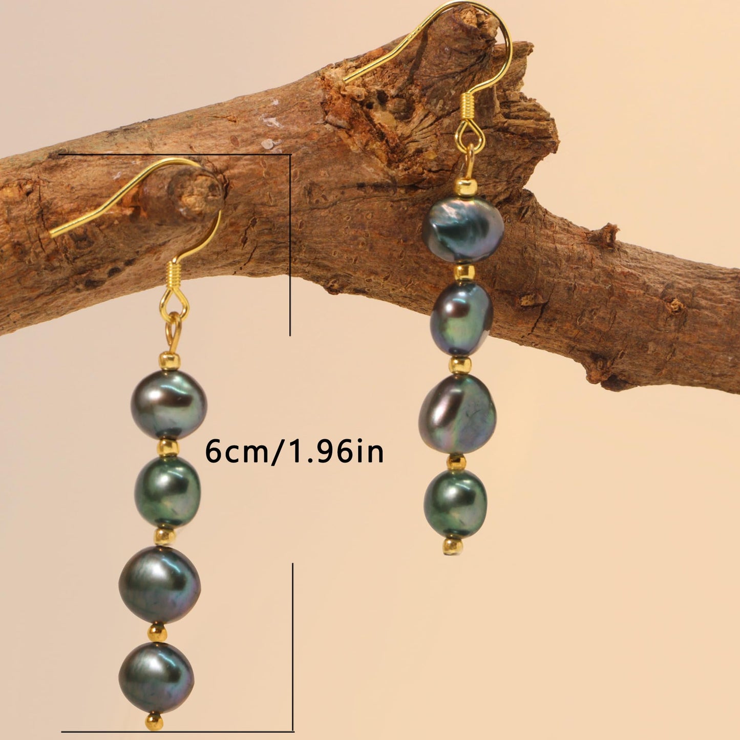 Handmade Tahitian Baroque Seawater Black Pearl Drop Earrings for Women , Black Pearls Dangle Earrings Hypoallergenic , Trendy Formal Jewelry Gifts for Wedding, Bridal & Special Occasion Valentines'day Mother's Day Back-to-school Gifts