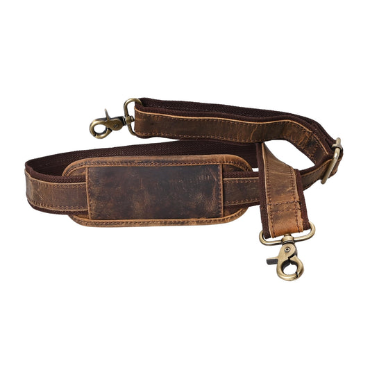 Autentico Premium Tan Leather Travel Bag Strap Adjustable Replacement Shoulder Strap Extra Wide Padded Design for Weekenders, Carry-Ons, Duffels Genuine Leather Comfort (Distress Brown)
