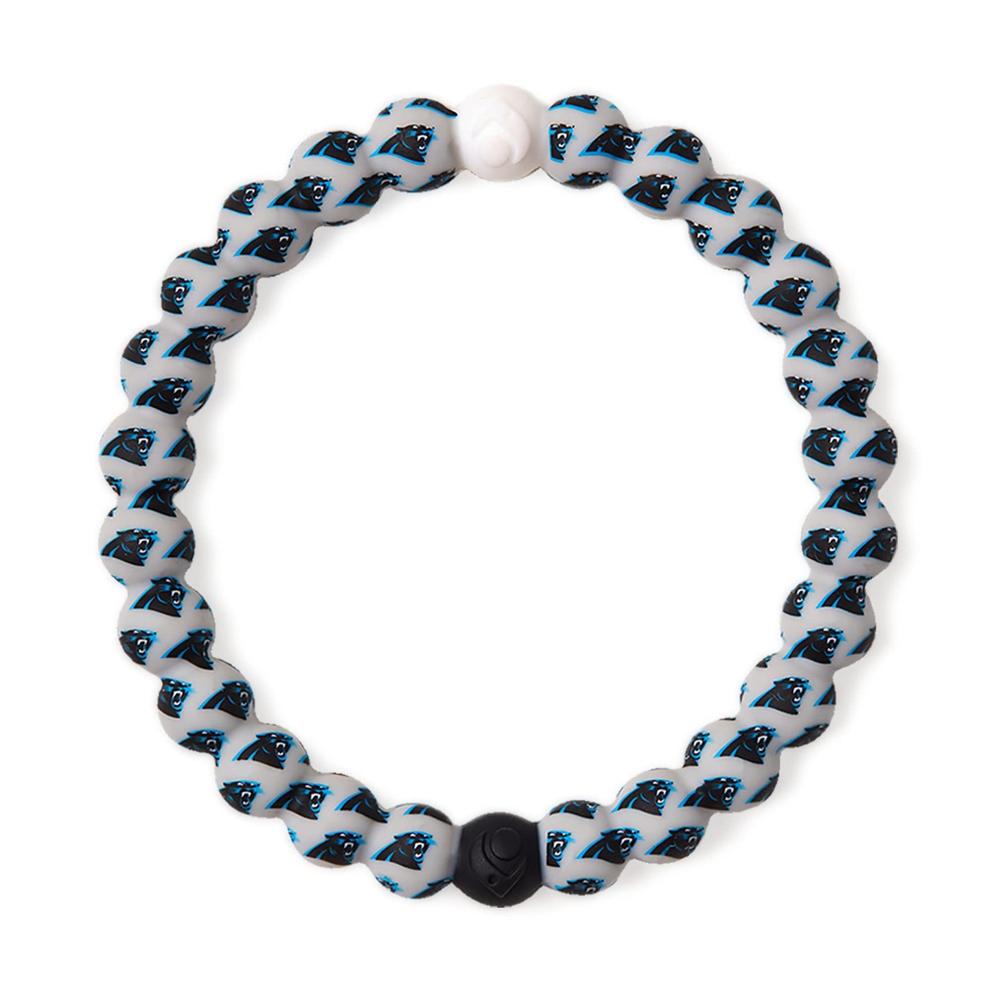Lokai Silicone Beaded Bracelet for Men & Women, NFL Football Collection - Carolina Panthers, Logo, Medium - Silicone Jewelry Fashion Bracelet Slides-On for Comfortable Fit