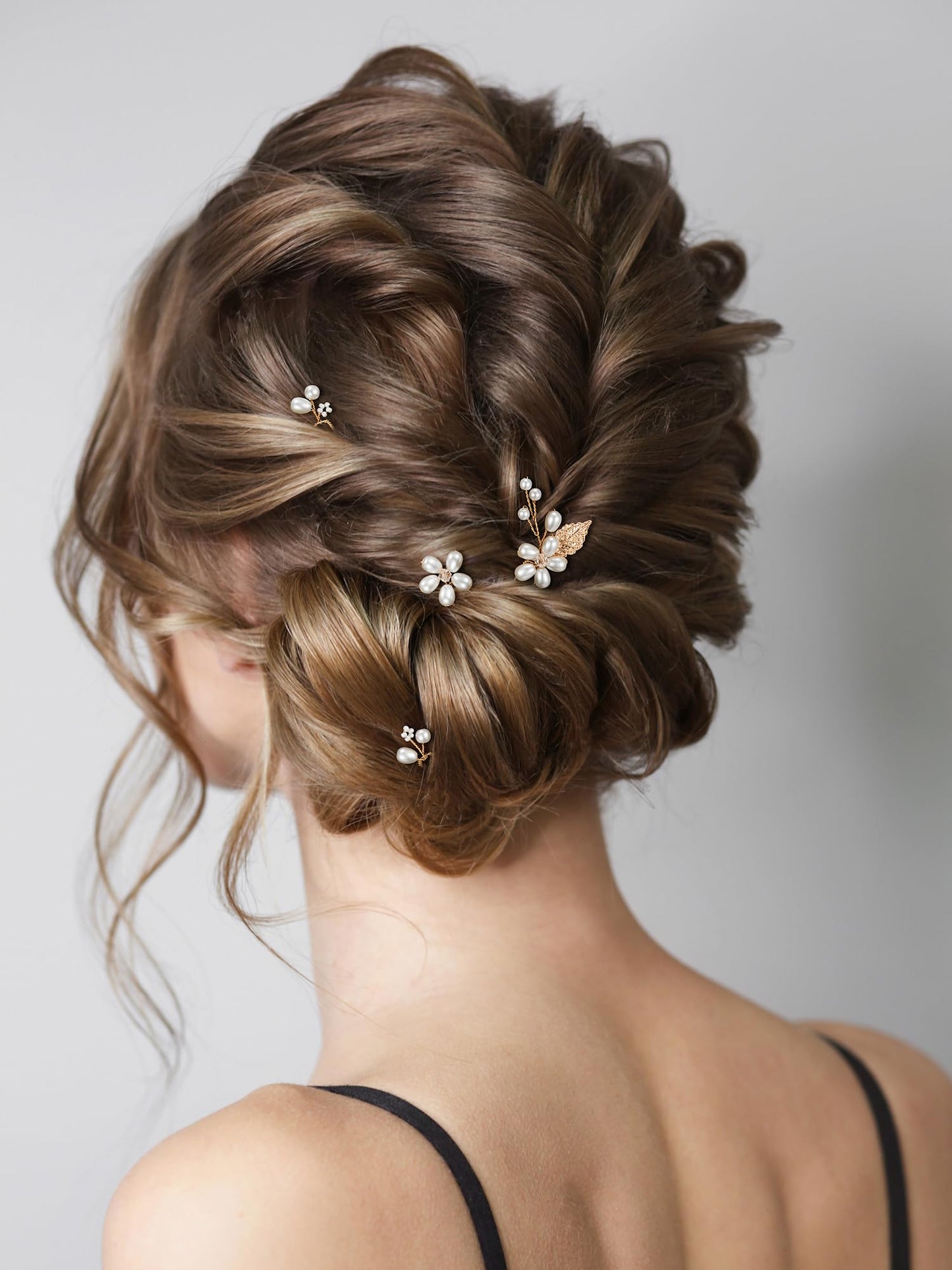 SWEETV 7 Pieces Bride Hair Accessories Pearl Wedding Hair Pins Leaf Bridal Hair Piece Vintage Hair Headpiece Leaf Hair Clips Jewelry for Women Bridesmaids Brides Flower Girls