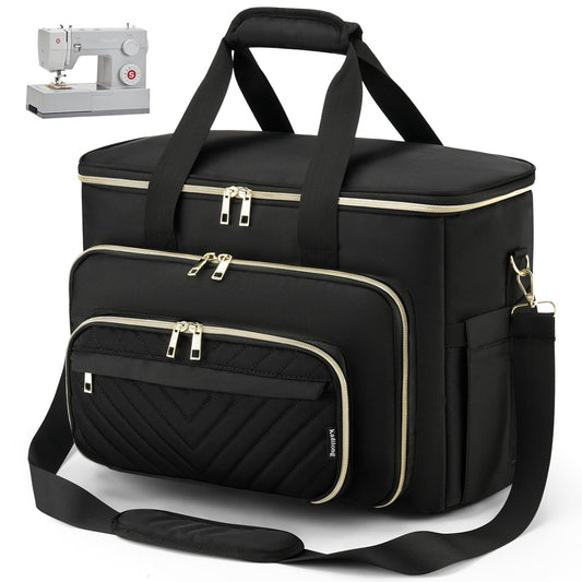 kadilong Sewing Machine Case with Multiple Storage Pockets&Removable Pad for Accessories, Universal Carrying Tote Sewing Machine Storage Bag Compatible with Most Standard Singer, Brother, Janome