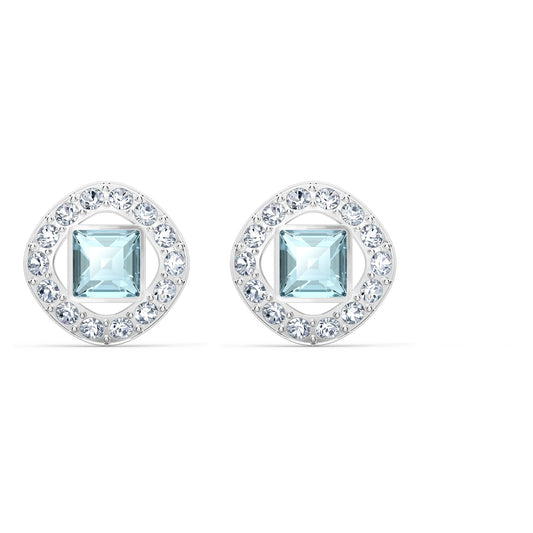Swarovski Una Angelic Stud Earrings, with Aqua and Clear Crystals and Rhodium Plated Setting, an Amazon Exclusive