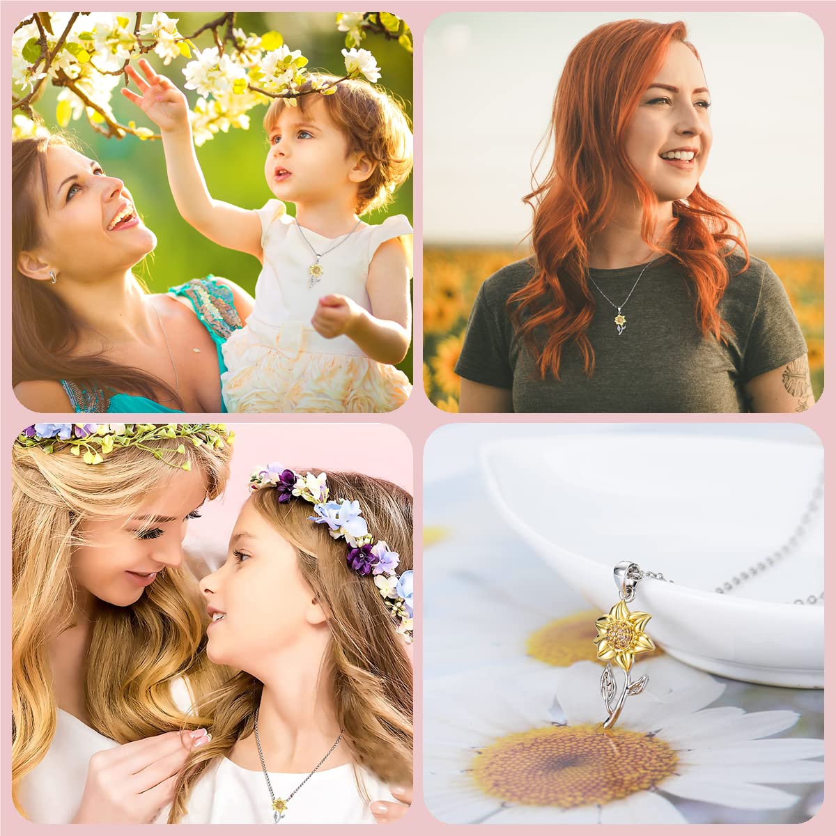 Tarsus Daughter Necklace, Daughter Gifts from Mom Mother's day Christmas Gift Sunflower Jewerly Birthday to My Daughter Valentines Necklaces for Teen