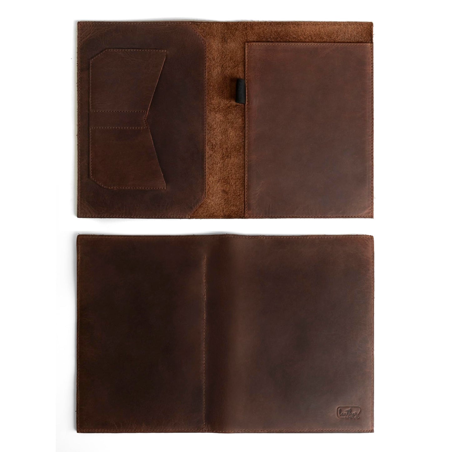 Leather Worx, Notepad Cover (5 x 8 In. Notepad Not Included) Sturdy, Durable Material Perfect for Storing Journal, Full Grain Leather, Handmade (Bourbon Brown)
