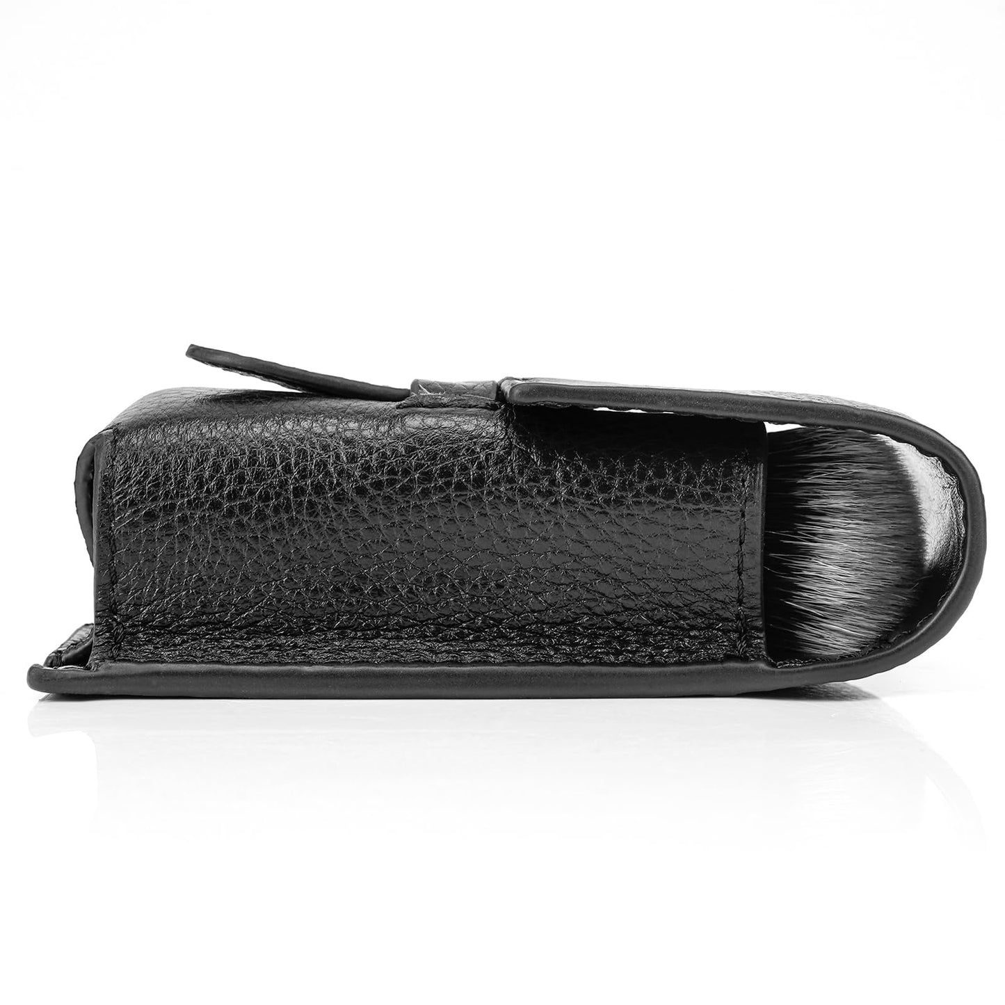 Linkidea Travel Shaving Brushes Storage Case, Portable Shaver Brush Organizer Bag, Shaving Brush Travel Holder for Standard Shave Brushes (Black)