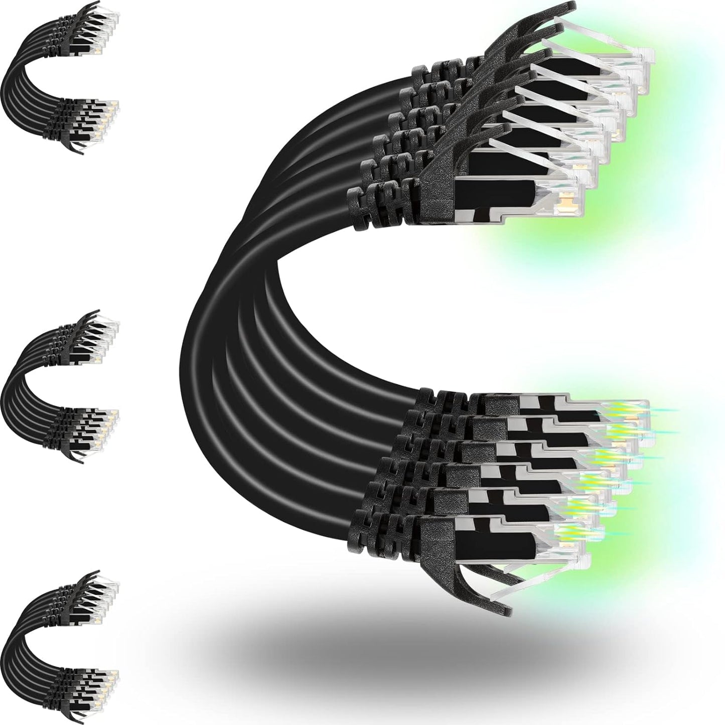 Rapink Cat6 0.5ft (24 Pack), 10G, 6 6 Patch Cables Ethernet Patch Cable Cat Patch Cable for Patch Panel to Switch