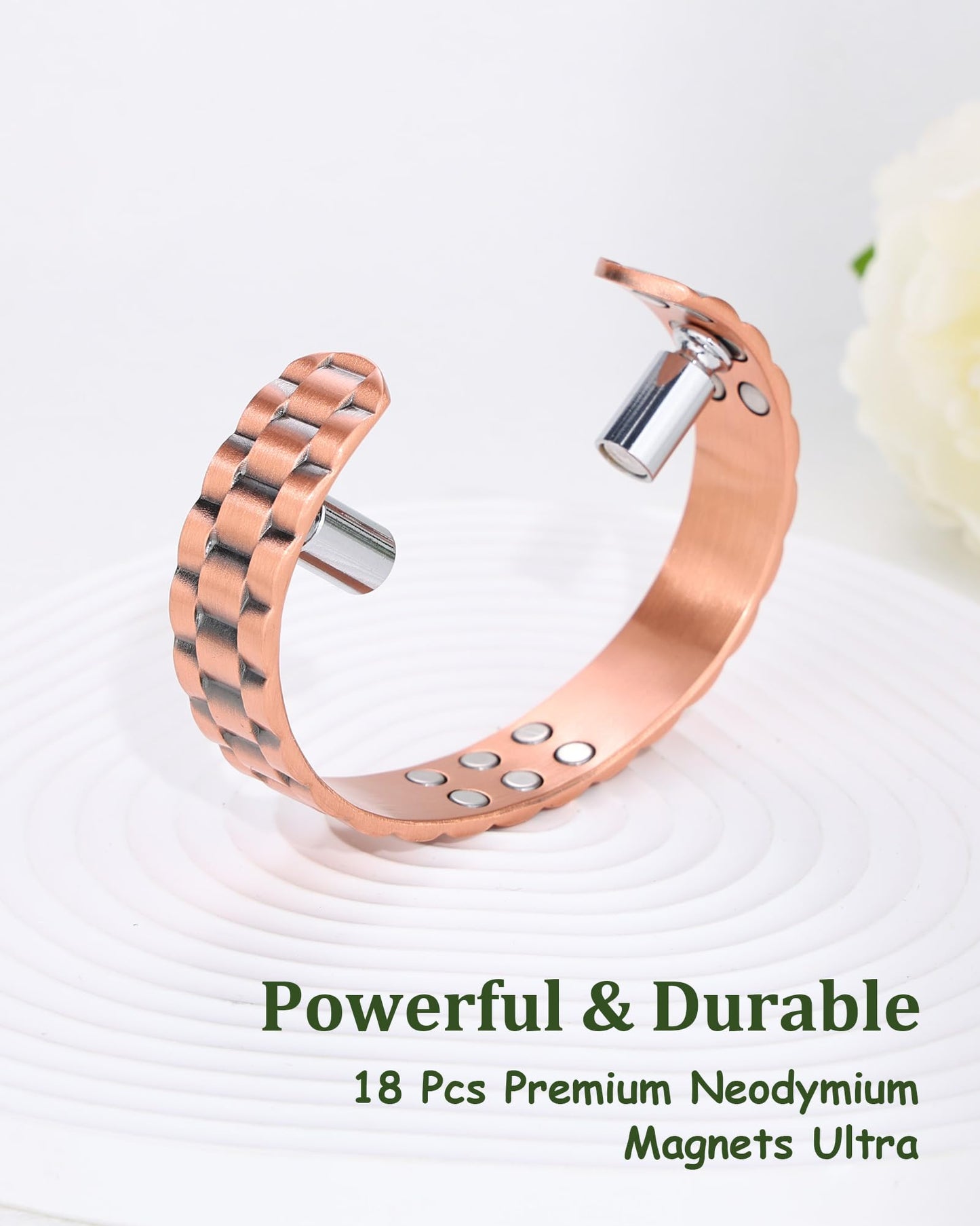 Fashtour Copper Bracelet for Men, 99.99% Pure Copper Bracelet, 18X Enhanced Strength Magnetic with Neodymium Magnets(Tree of Life) (copper253)