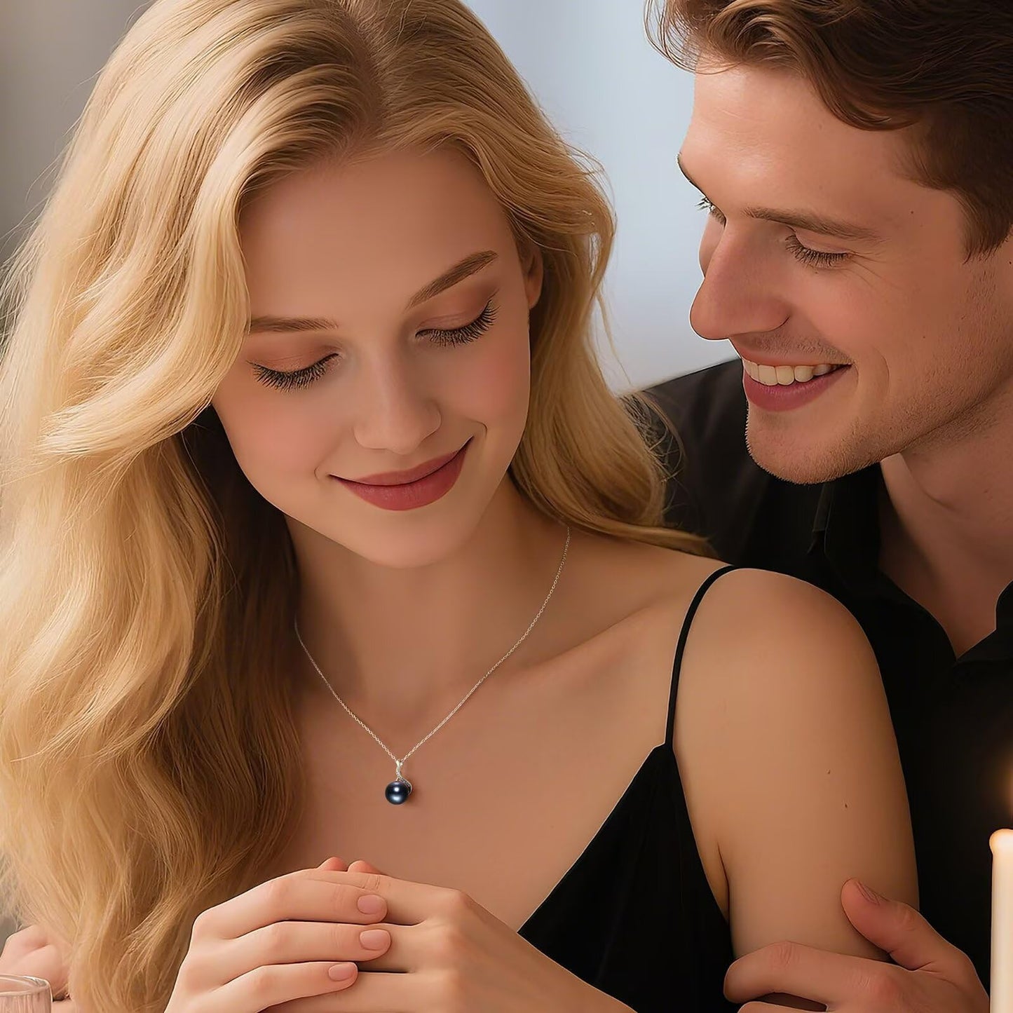 Iefil Gifts for Wife - Wife Birthday Gift Ideas | Pearl Necklace for Women, Black Pearl Jewelry