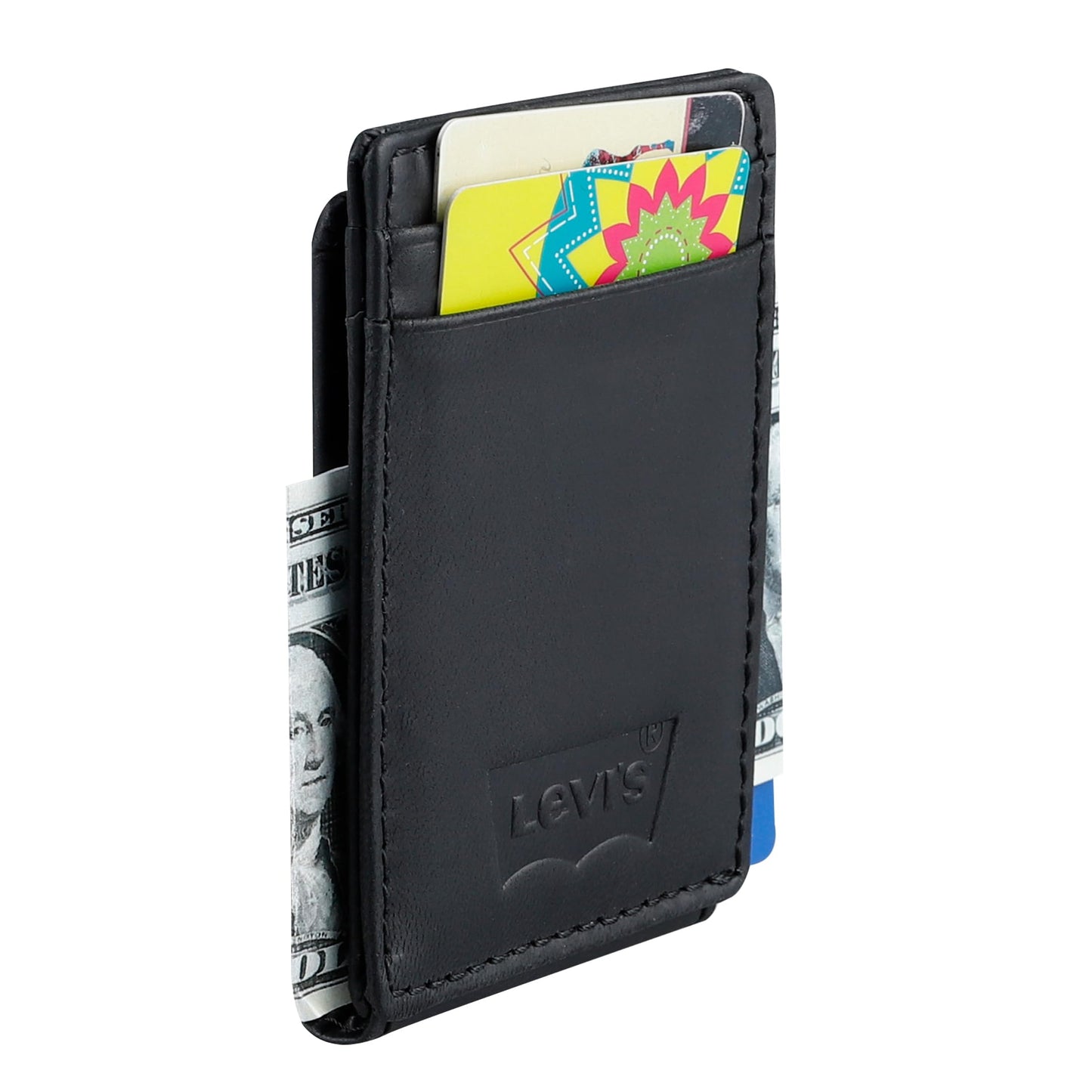 Levi's mens RFID Slim Everyday Card Case Wallet Black