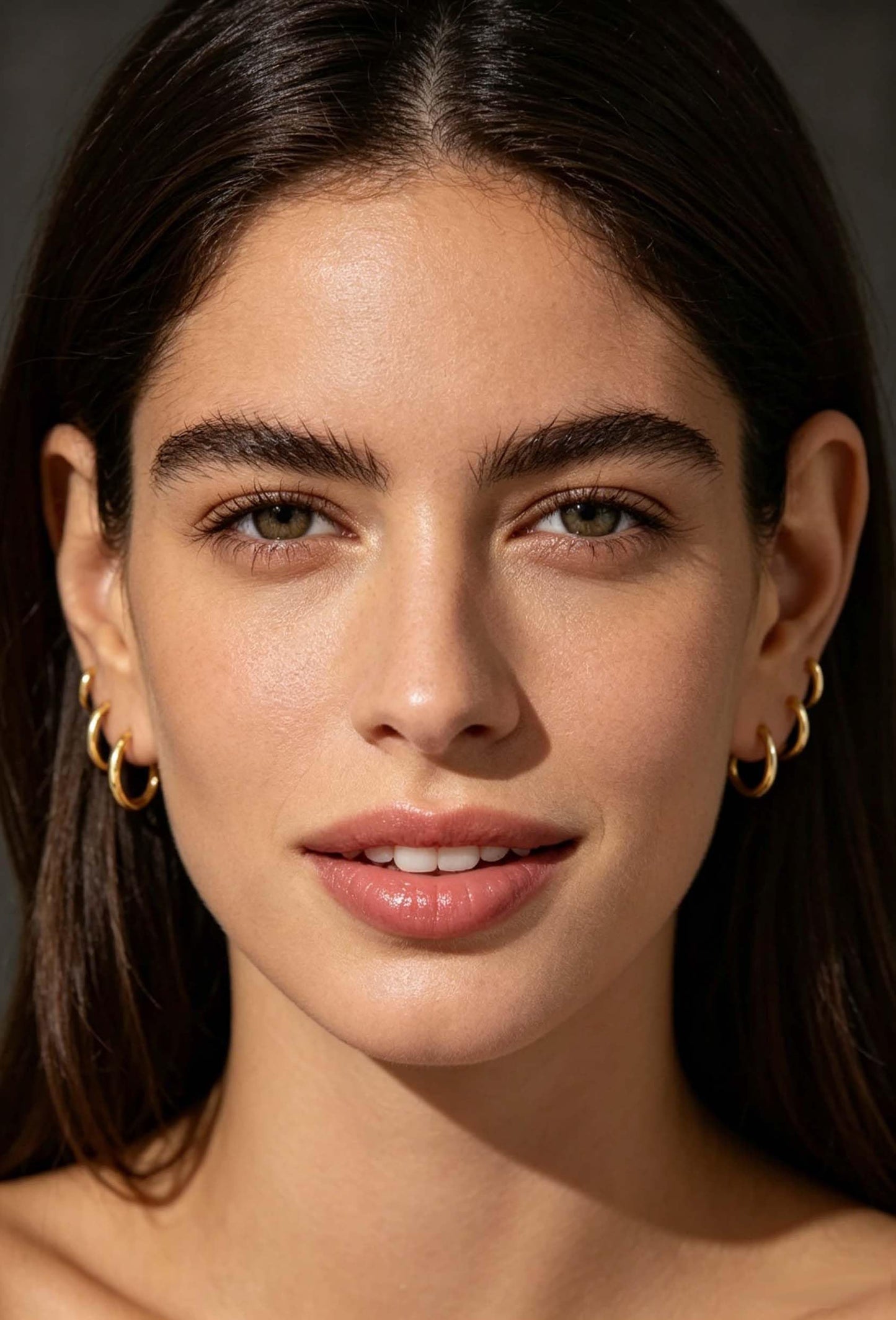 3Pairs Gold Hoop Earrings Set for Women Trendy Chunky Huggie Dainty Earring Jewelry for Women Teens (Gold - 3 Pairs Set)