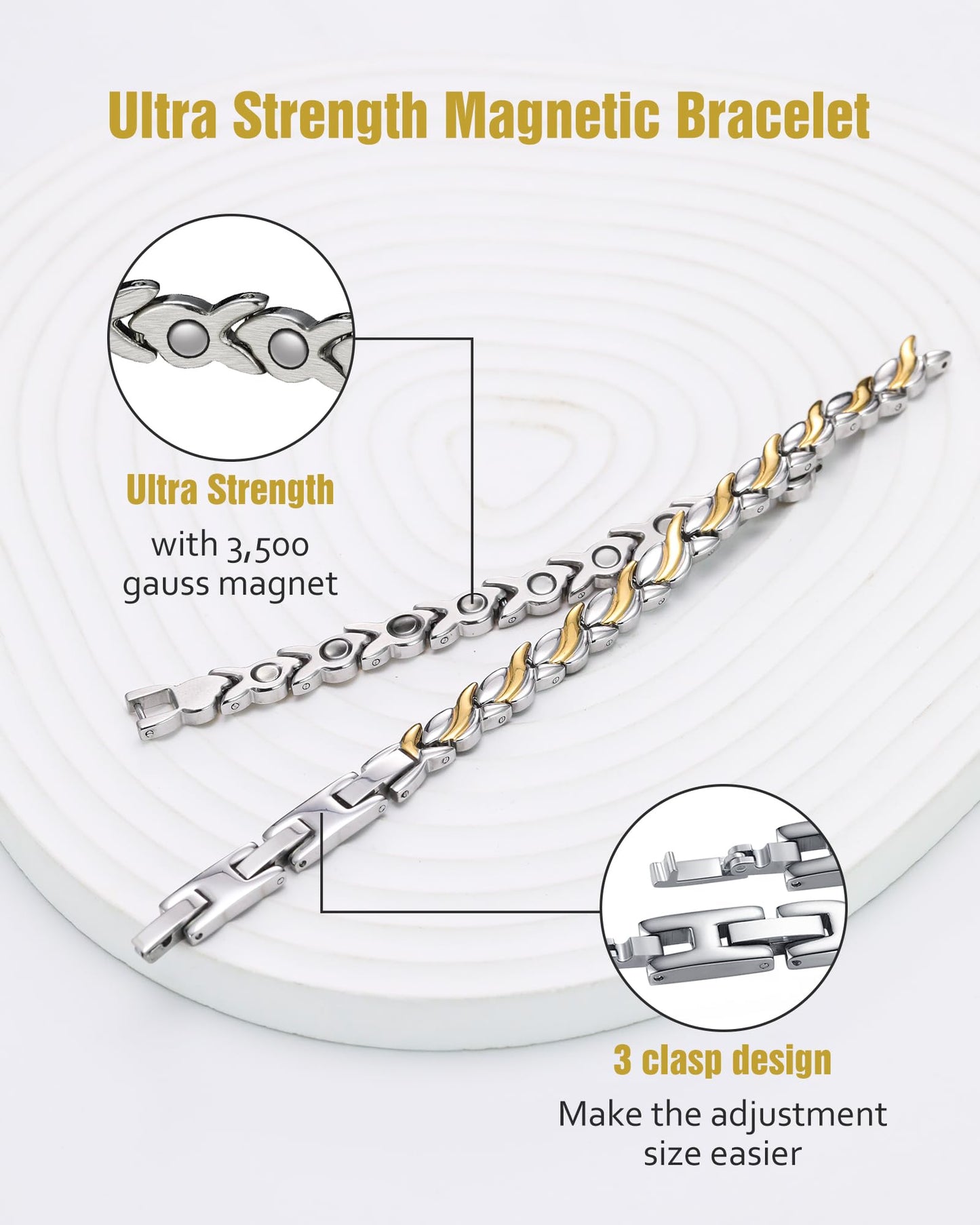 Jecanori Magnetic Bracelets for Women, Mermaid Adjustable Magnet Bracelets, Mother's Day Jewelry Gifts with Box(Mermaid Series)
