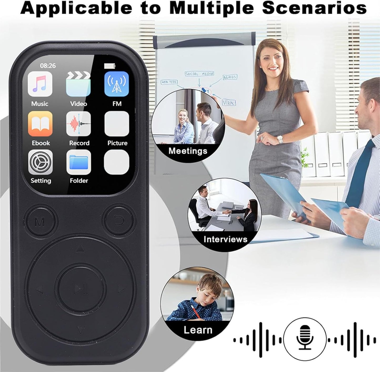 Zunate 128GB MP3 5.4, 2.01 Inch MP3 10,000+ 500mAh (16G HiFi Player with Bluetooth Screen Digital Music Player